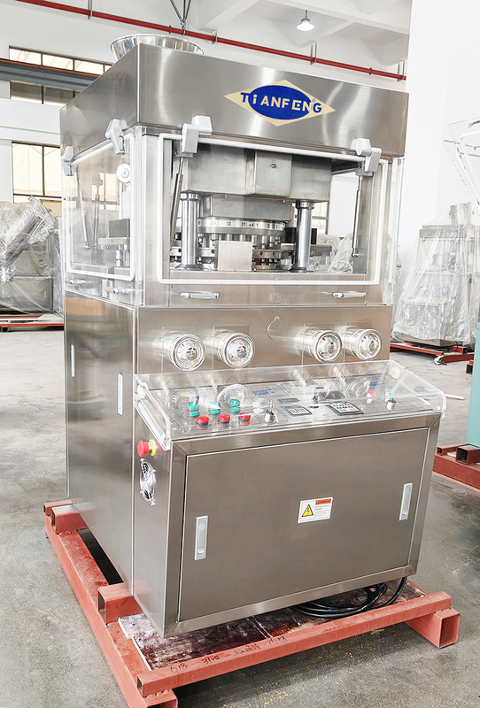 ZPW31 dubbellaags roterende type pil tabletpersmachine 60000 stuks / uur met 2 gedwongen feeders