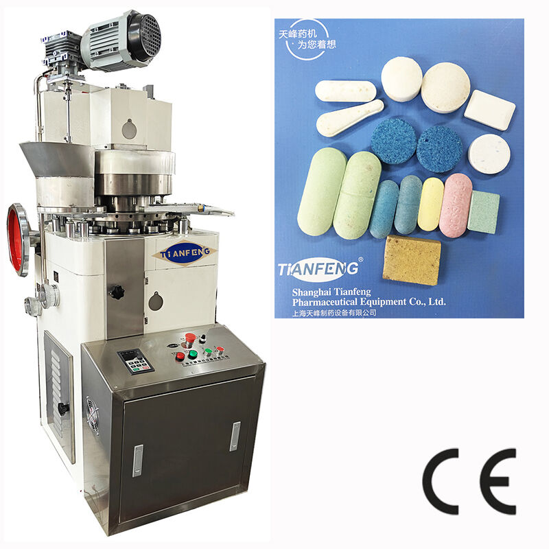 Automatische roterende tabletpers met een capaciteit van 60.000 tabletten per uur, constructie van roestvrij staal 304 en PLC-touchscreenbesturing